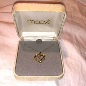 Gold and Silver Heart Necklace